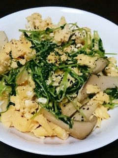 豆苗とエリンギの卵炒め-レシピのメイン写真