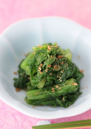 わさび菜のすりローストアマニ和え-レシピのメイン写真