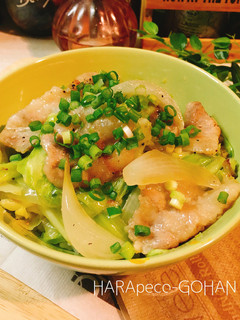 ねぎ塩だれで☆豚バラキャベツ丼。-レシピのメイン写真