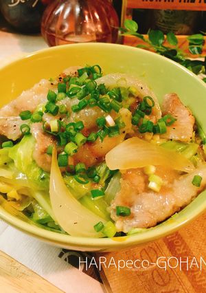 ねぎ塩だれで☆豚バラキャベツ丼。-レシピのメイン写真