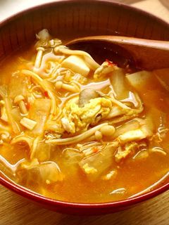大根とキノコの酸辣湯風スープ-レシピのメイン写真