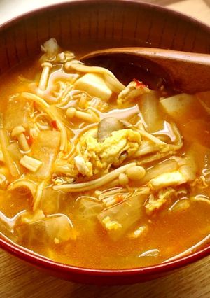 大根とキノコの酸辣湯風スープ-レシピのメイン写真