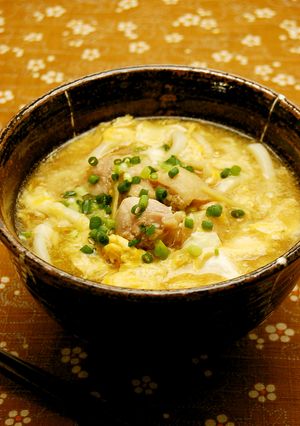生姜たっぷり鶏肉のかきたまうどん-レシピのメイン写真