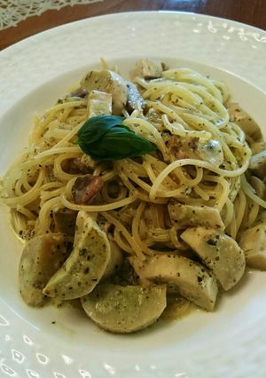 バジルクリームソースのパスタ-レシピのメイン写真