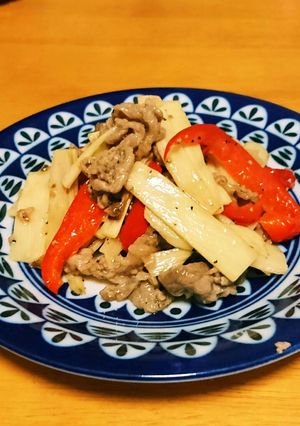 マコモダケと牛バラ肉のあっさり炒め-レシピのメイン写真