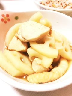 簡単さっぱり♪鶏肉とレンコンのポン酢煮-レシピのメイン写真