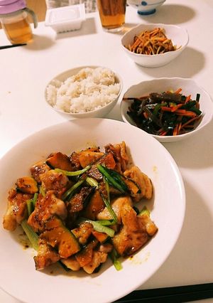 鶏肉とかぼちゃのオイスター炒め-レシピのメイン写真