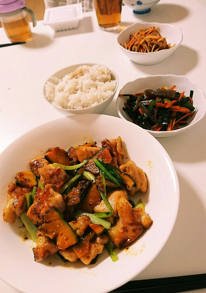 鶏肉とかぼちゃのオイスター炒め-レシピのメイン写真