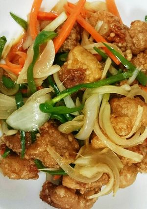 鶏の唐揚げ香味野菜あえ-レシピのメイン写真