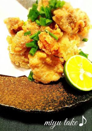 鮭の白子の唐揚げ♪すだちを添えて-レシピのメイン写真
