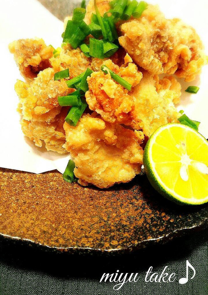 鮭の白子の唐揚げ♪すだちを添えて-レシピのメイン写真