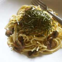 A picture of マッシュルームと海苔の和風スパゲティー.