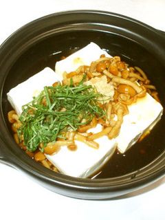 豆腐のナメコあんかけ♪簡単湯豆腐昆布だし-レシピのメイン写真