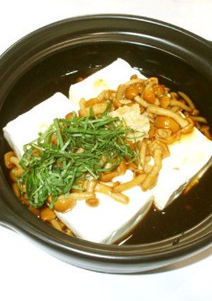 豆腐のナメコあんかけ♪簡単湯豆腐昆布だし-レシピのメイン写真