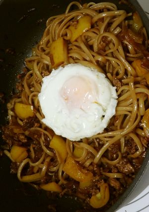 リングイネ・りんご・ウスターソース-レシピのメイン写真