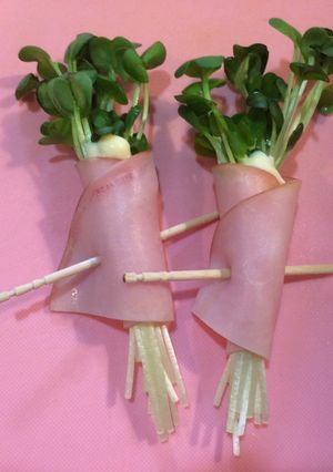 お弁当② ハムとカイワレ-レシピのメイン写真