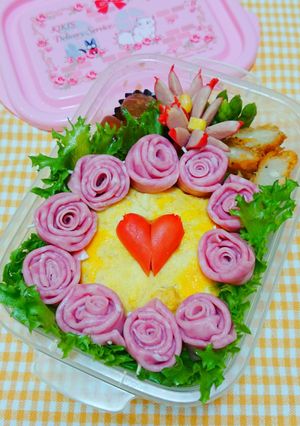 ばらハムでお花畑弁当☆-レシピのメイン写真