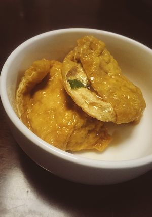 麺つゆと野菜くずでジュワッと稲荷豆腐-レシピのメイン写真