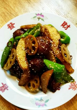 蓮根入り肉団子と野菜の甘辛炒め-レシピのメイン写真