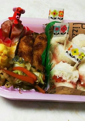 #幼稚園遠足くるくるサンドイッチ弁当#-レシピのメイン写真