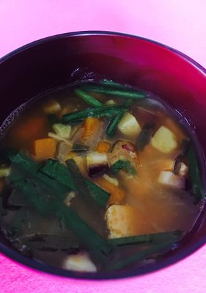 介護食【具沢山かぼちゃの味噌汁】-レシピのメイン写真