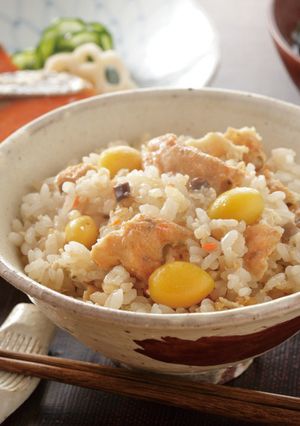 やわらかぎんなんがんもで炊き込みご飯-レシピのメイン写真