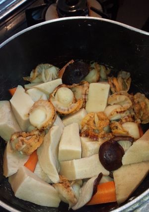 ベビーホタテと高野豆腐の煮物-レシピのメイン写真