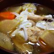 さつま芋と鶏肉の醤油汁