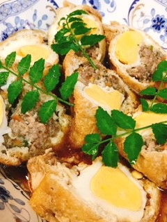 和風ミンチと卵の袋煮-レシピのメイン写真