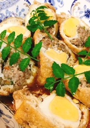 和風ミンチと卵の袋煮-レシピのメイン写真