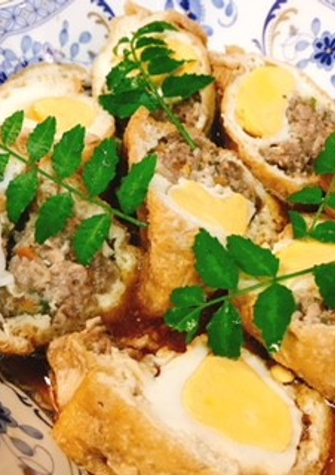 和風ミンチと卵の袋煮-レシピのメイン写真