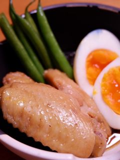鳥手羽先と半熟卵の煮物-レシピのメイン写真