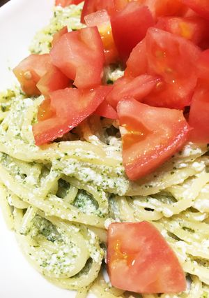 バジルとトマトの豆腐クリームスパゲティ-レシピのメイン写真