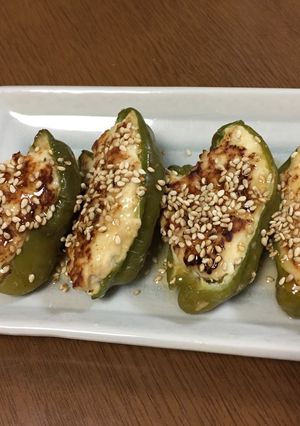 鶏むね肉で簡単ピーマンの肉詰め-レシピのメイン写真