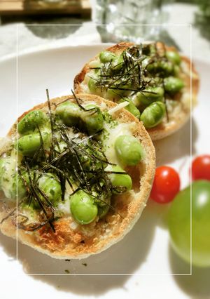 磯×梅わさび香る❀枝豆和トースト-レシピのメイン写真