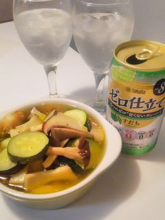ホタテとエリンギとズッキーニのアヒージョ-レシピのメイン写真