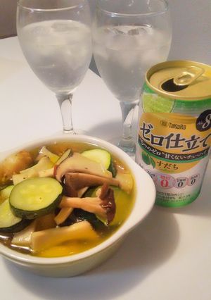 ホタテとエリンギとズッキーニのアヒージョ-レシピのメイン写真