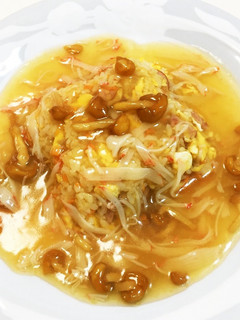 なめことカニカマのあんかけチャーハン♪-レシピのメイン写真