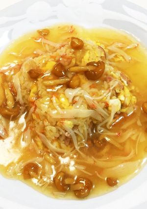 なめことカニカマのあんかけチャーハン♪-レシピのメイン写真