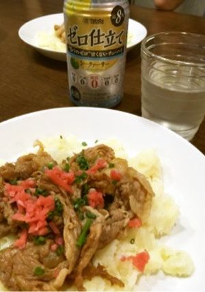 甘辛お肉と紅生姜onポテト-レシピのメイン写真