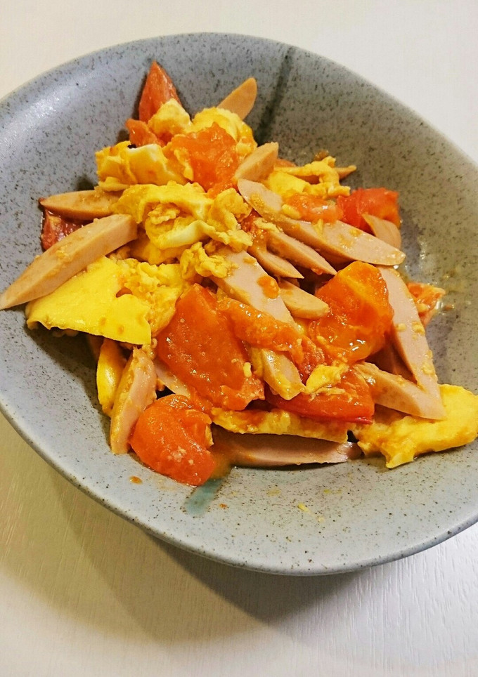 魚肉ソーセージ入り♪トマトの卵炒め-レシピのメイン写真