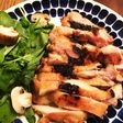 燻製味噌で漬けた鶏もも肉炭火焼き
