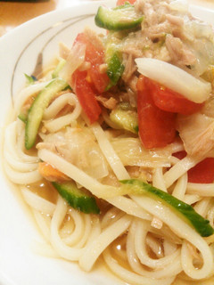 めんつゆで簡単☆冷やしうどん( ´艸`)-レシピのメイン写真