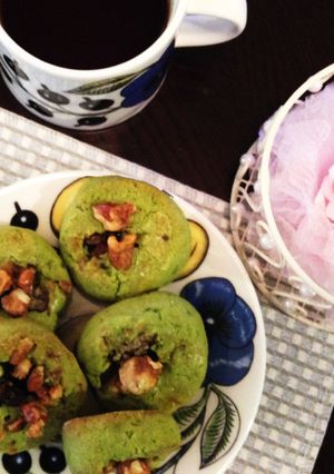 レーズンとクルミの抹茶クルクルクッキー♡-レシピのメイン写真