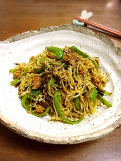 糸こんピーマン鯖缶のカレー炒め-レシピのメイン写真