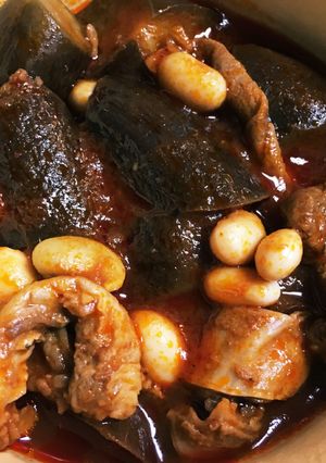 牛スジとナスの野菜ジュース煮-レシピのメイン写真