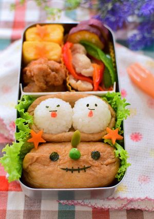 【キャラ弁】稲荷寿司でハロウィン弁当-レシピのメイン写真