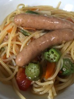 フライパンで彩野菜の和風パスタ-レシピのメイン写真