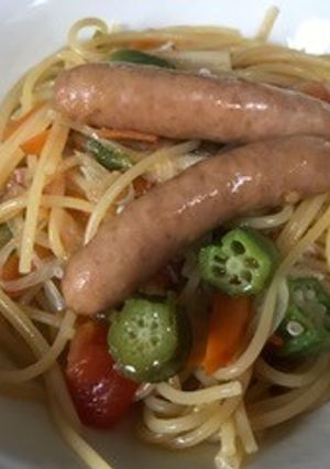 フライパンで彩野菜の和風パスタ-レシピのメイン写真
