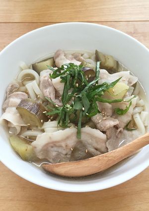 豚ばら肉と茄子の和風おうどん☆-レシピのメイン写真